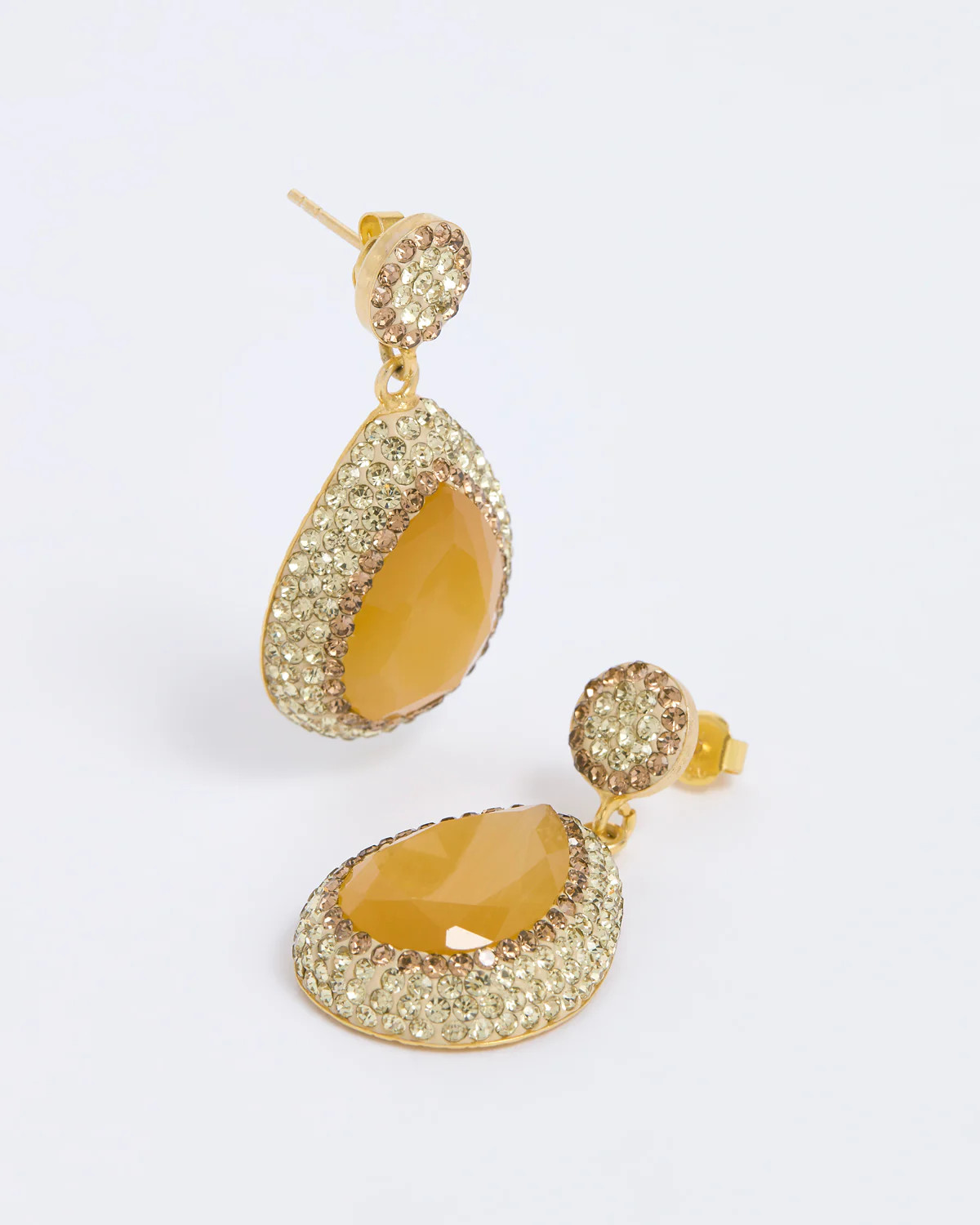 Yellow Crystal Earrings | Soru Jewellery