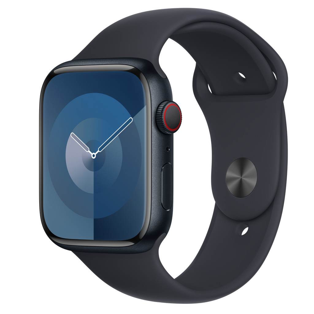 Apple Watch Series 9 GPS + Cellular 45mm Midnight Aluminum Case with Midnight Sport Band - M/L | Apple (US)