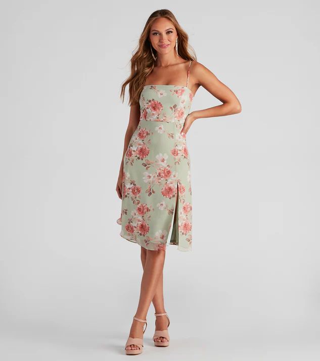 Fall For Floral Chiffon Midi Dress | Windsor Stores