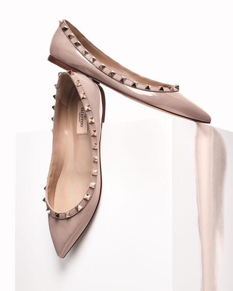 Rockstud Patent Ballet Flats | Neiman Marcus
