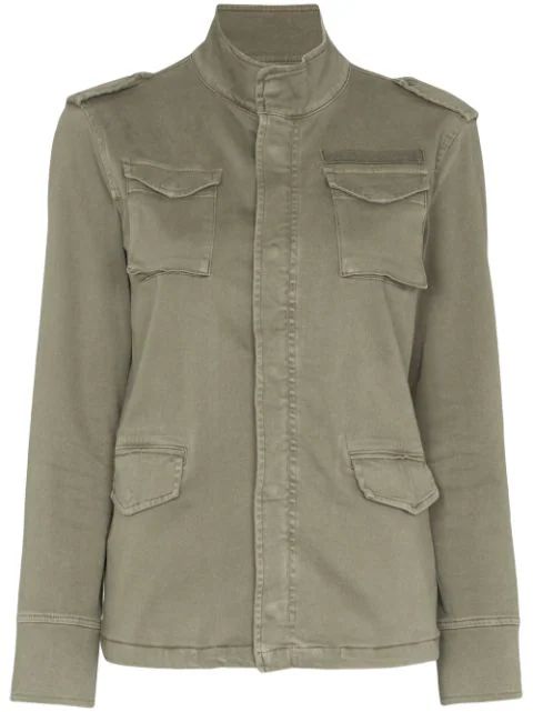 stand-up collar military jacket | Farfetch (US)