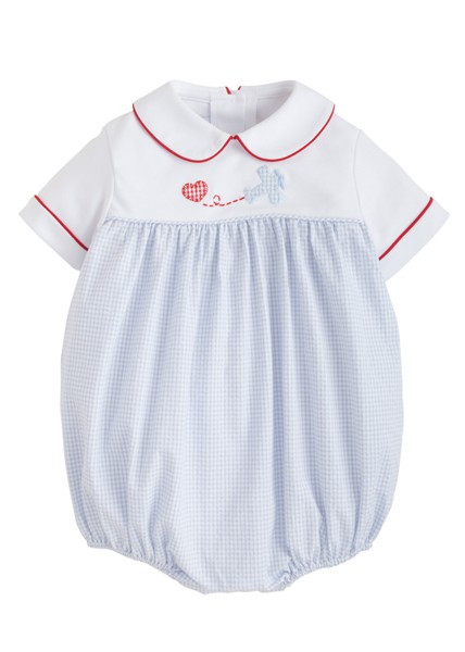 Little English Hearts Applique Gathered Bubble | Ellifox