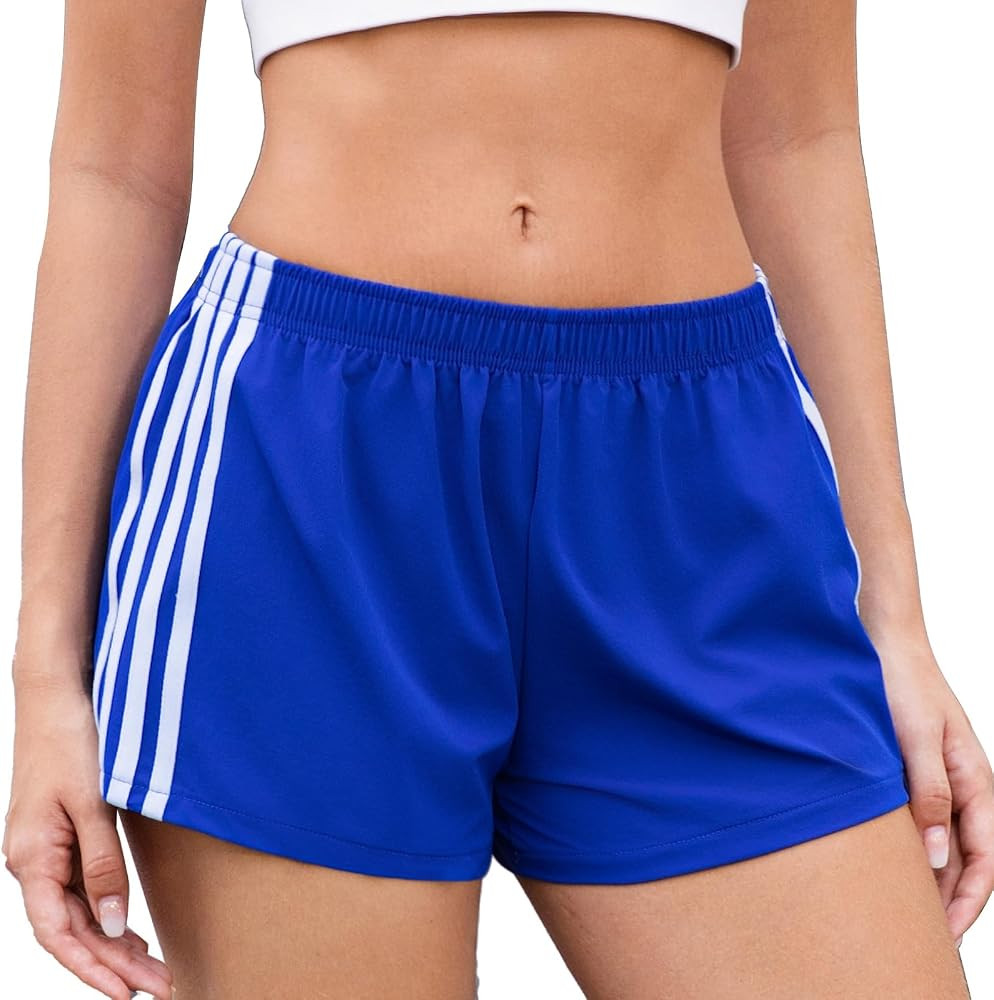 NEXSONIC Women's Summer Striped Shorts - Lightweight Athletic Track Shorts for Running Gym Workou... | Amazon (US)