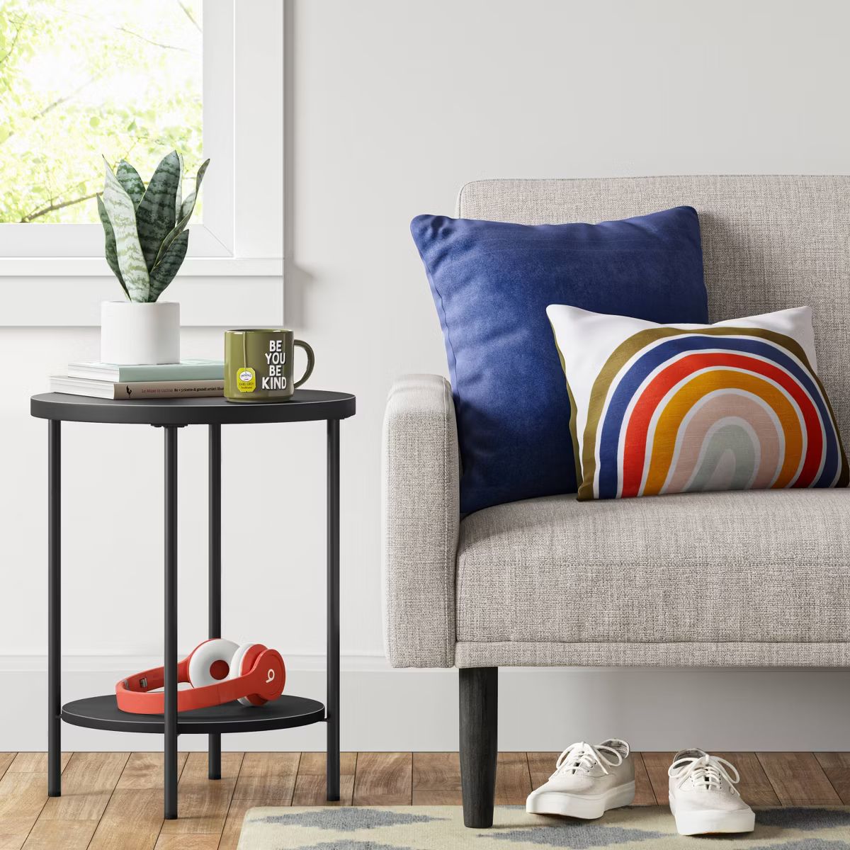 Wood and Metal Round End Table - Room Essentials™ | Target