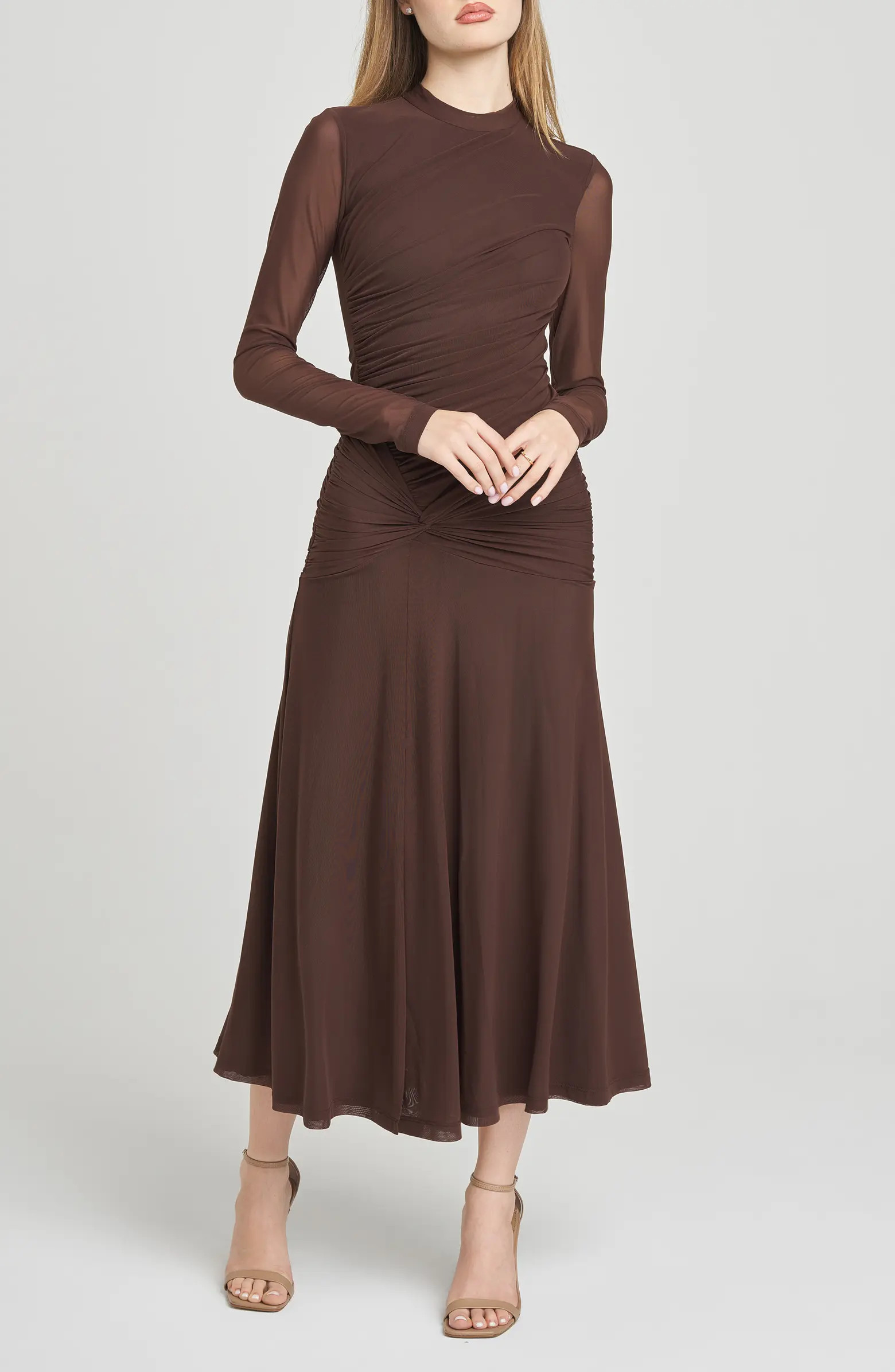 Selene Ruched Long Sleeve Dress | Nordstrom