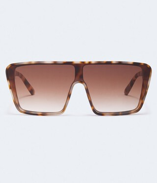 Tortoiseshell Oversized Shield Sunglasses | Aeropostale