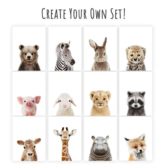 PRINTABLE Baby Animal Prints for Nursery Wall Art Decor Safari | Etsy | Etsy (US)