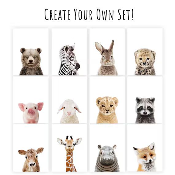 PRINTABLE Baby Animal Prints for Nursery Wall Art Decor Safari | Etsy | Etsy (US)