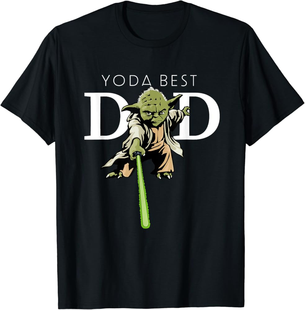 Star Wars Yoda Lightsaber Best Dad Father's Day T-Shirt | Amazon (US)