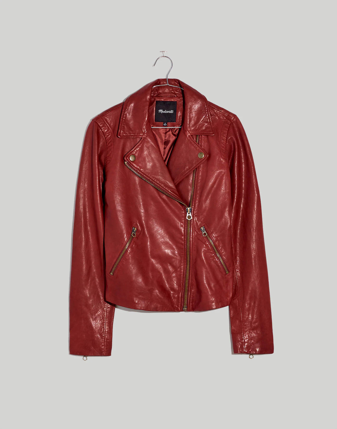 Washed Leather Motorcycle Jacket: Brass Hardware Edition | Madewell
