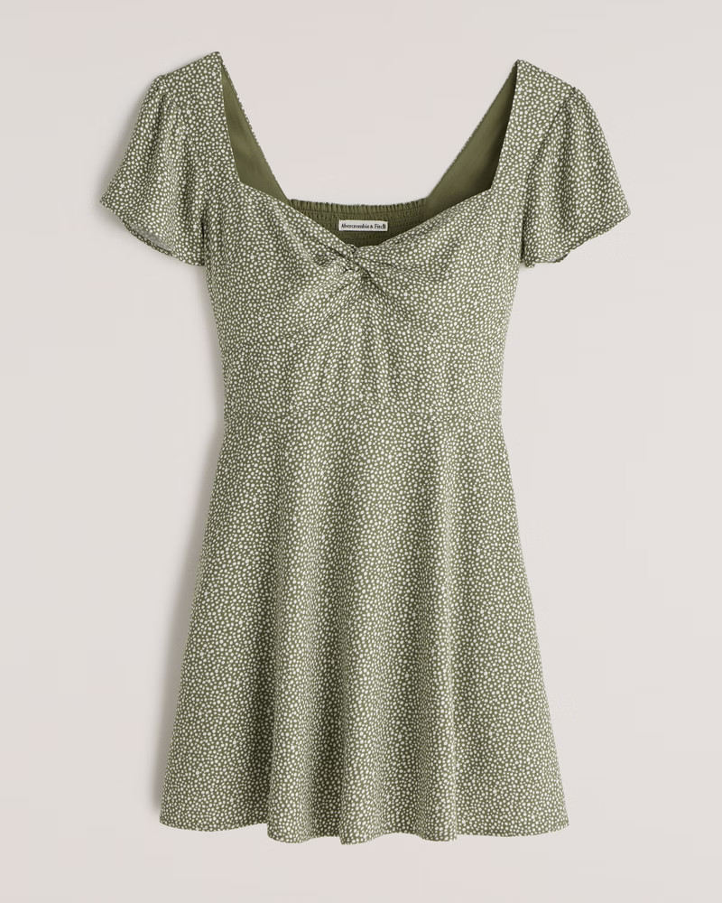 Knot-Front Mini Dress | Abercrombie & Fitch (US)