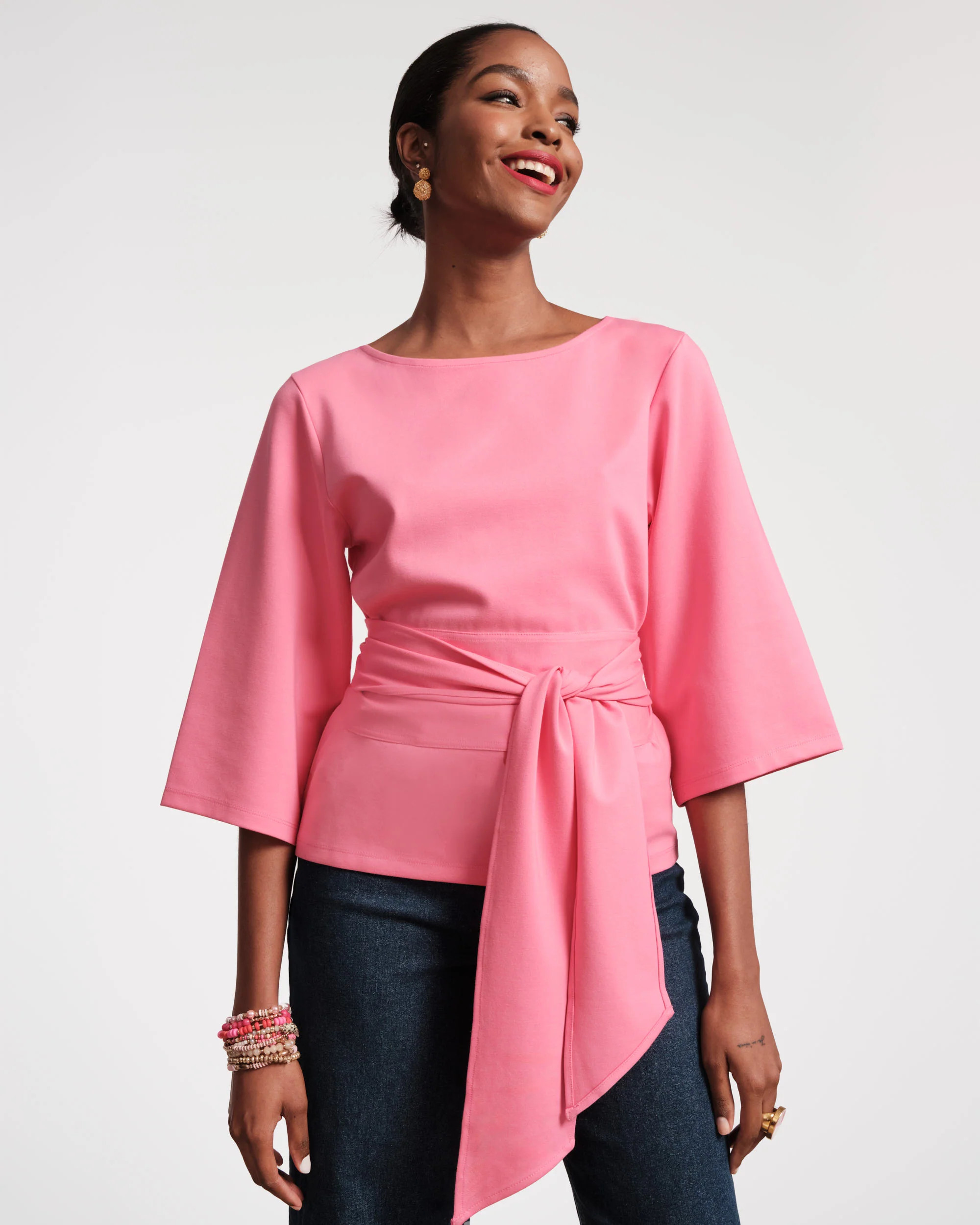 Whitney Wrap Top - Pink | Frances Valentine