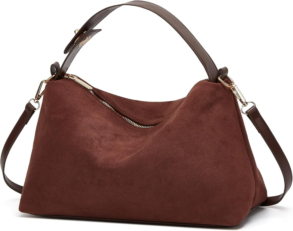 Slouchy Suede Cloud Hobo Bags Women Crescent Satchels Shoulder Bag Crossbody Phone Purse Trendy T... | Amazon (US)