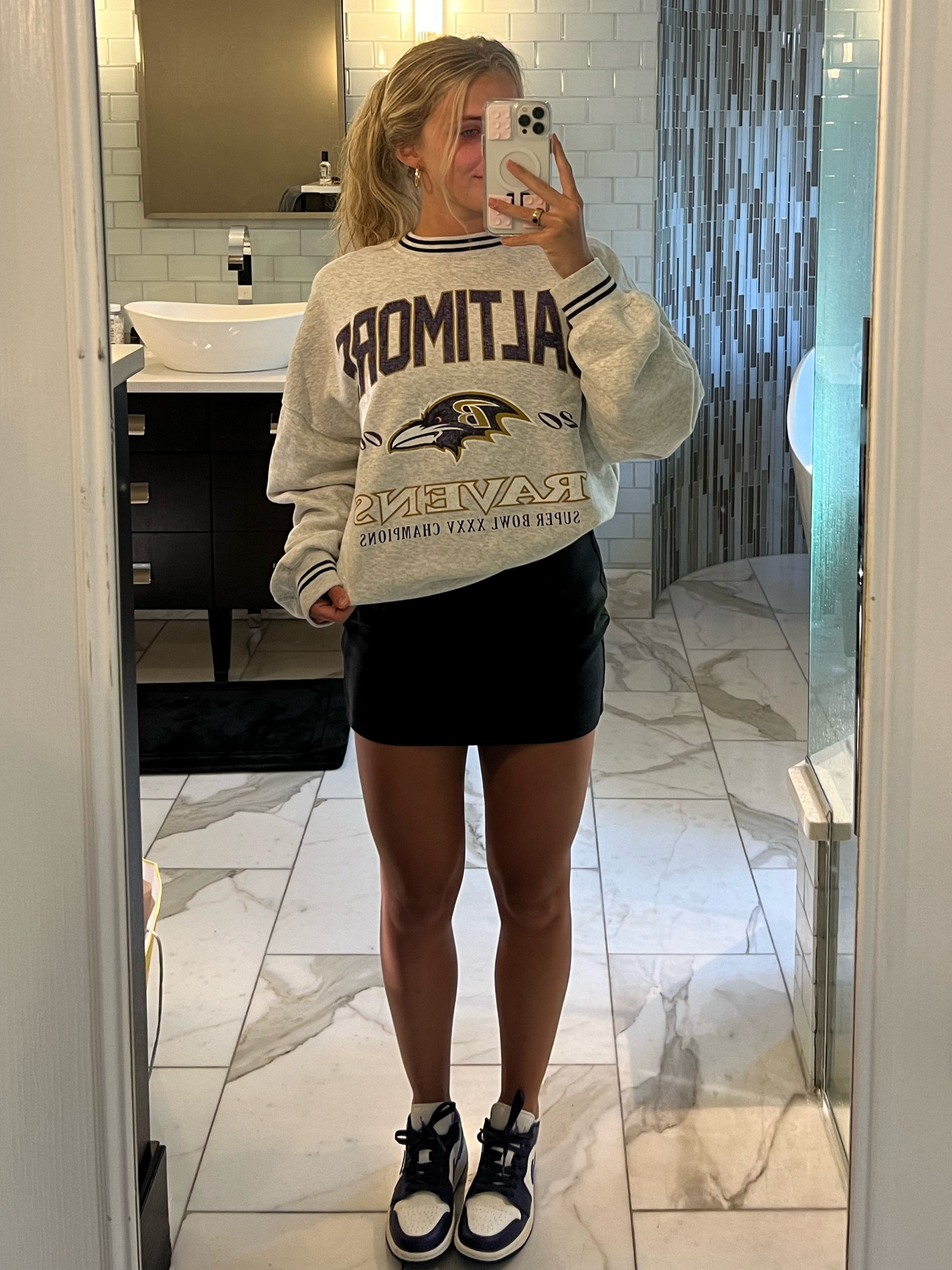 Baltimore Ravens game day outfit💜🏈 #AbercrombiePartner #ad #sponsored 
@abercrombie NFL collection is 20% off with an additional 15% off with code KICKOFF!!!

#LTKStyleTip #LTKSeasonal #LTKActive