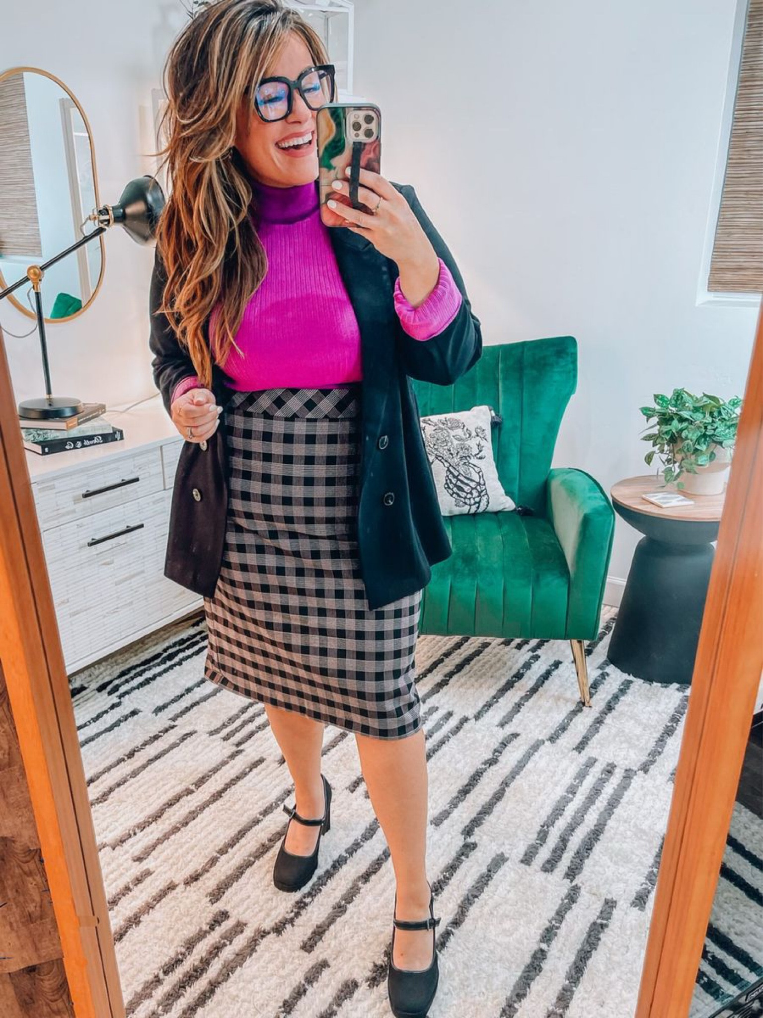 Fall affordable workwear curvy midsize work outfits from @jcpenney Wearing a size 14 or xl in all Outfit one -purple knit turtleneck xl Vest is a size 14 (I need a size up to be able to button it 38dd) Wide leg pants tts size 14 Mary Jane heels tts Plaid pencil skirt tts Two piece suit tts wearing a size 14/ xl Black booties tts

#LTKSeasonal #LTKCyberweek #LTKHoliday