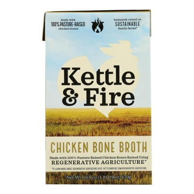 Kettle And Fire Broth, Regenerative Chicken Bone- Case of 6 - 16.9 oz | Target
