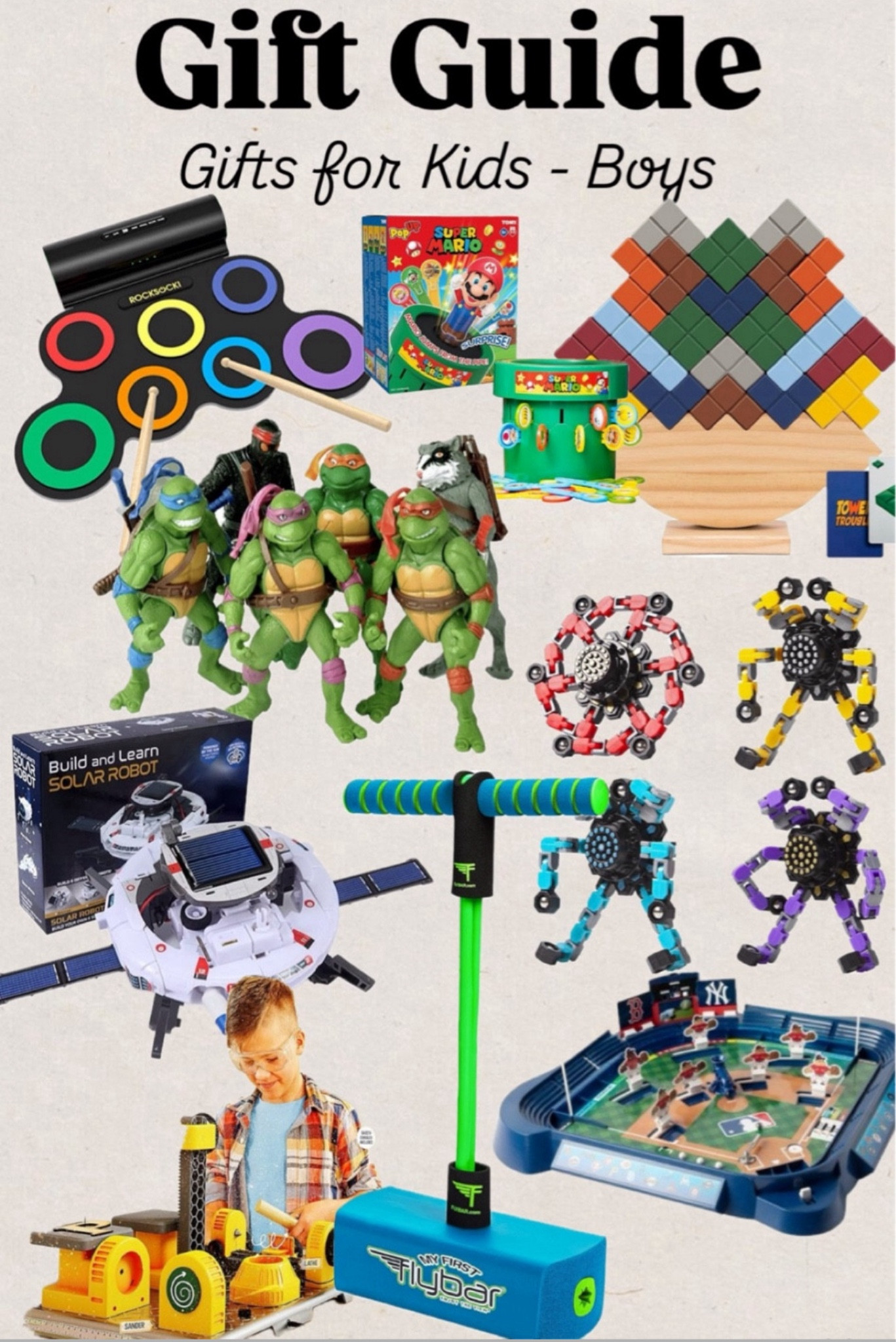 Gift guide
Gifts for boys
Kids gifts
Pogo stick
Ninja turtles
Drums
Blocks
Transformers
Robot
Wood shop
Baseball
Christmas gifts#LTKCyberWeek

#LTKKids #LTKGiftGuide #LTKSaleAlert