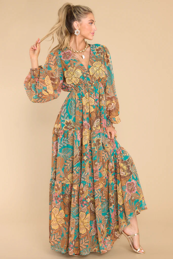 Confetti Crush Teal Multi Maxi Dress | Red Dress 