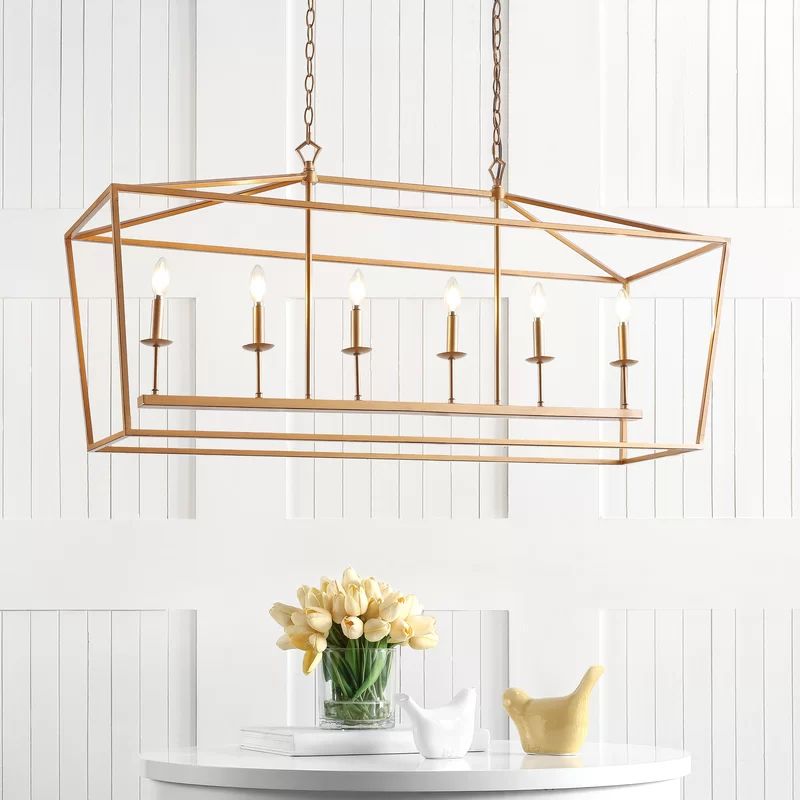 Joree 6 - Light Kitchen Island Linear Pendant | Wayfair Professional