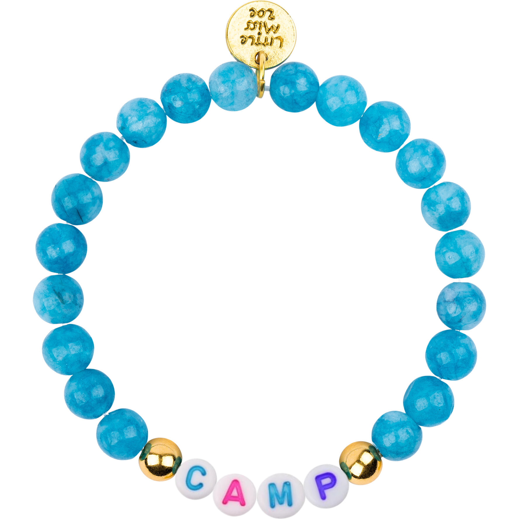 Customizable Camp Name Gemstone Bracelet, Blue | Maisonette