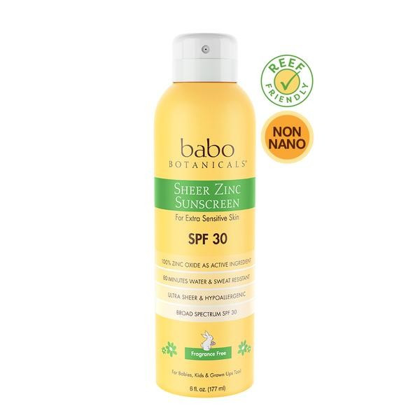 Sheer Zinc Continuous Spray Sunscreen SPF 30 - 6 oz. | Babo Botanicals