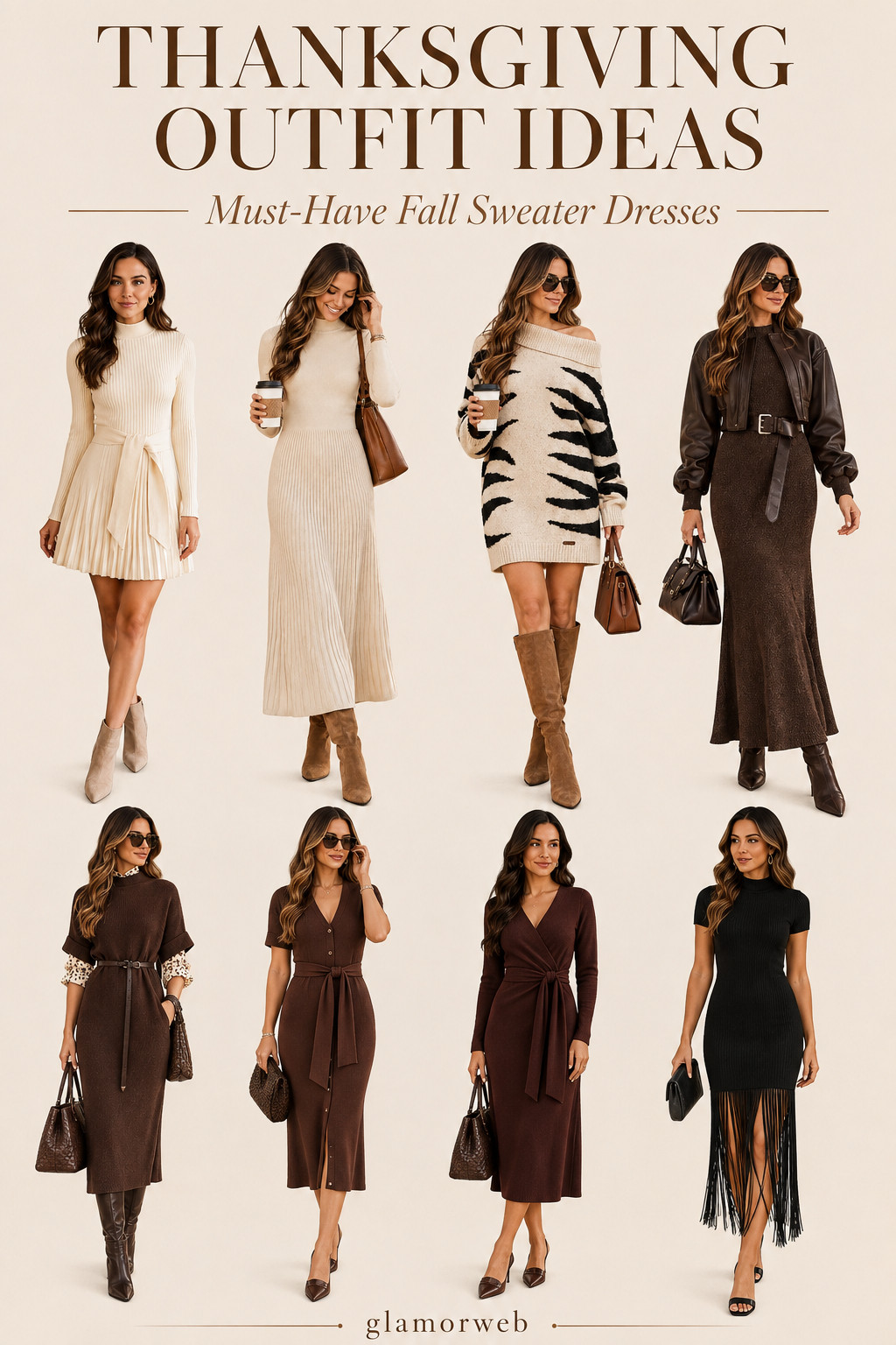 Okay these Thanksgiving outfit ideas are so good 🤎 I’m loving all the cozy sweater dresses, knit midi dresses, chocolate brown dresses, cream fall dresses, and easy holiday looks. These would be perfect for Thanksgiving dinner, Friendsgiving, family photos, fall brunch, date night, holiday parties, or Christmas dinner. Just add boots, a cute bag, and simple gold jewelry and you’re done.

Such cute fall sweater dresses for women, Thanksgiving dresses, holiday outfits, brown fall outfits, neutral fall dresses, classy fall outfits, and fall dress with boots ideas to save for the season.

#ThanksgivingOutfit #ThanksgivingOutfitIdeas #SweaterDress #FallSweaterDress #FallDresses #FallOutfits #ThanksgivingDress #FriendsgivingOutfit #HolidayOutfit #HolidayDresses #BrownDress #CreamDress #KnitDress #FallFashion #FallStyle #FallDressWithBoots #ClassyFallOutfit #CozyFallOutfit #LTKFashion 

 #LTKootd #LTKSeasonal #LTKSaleAlert
