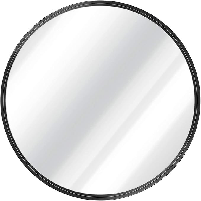Grail-Life 32 Inch Black Round Mirror,Circle Bathroom Wall Mounted Mirror,Premium Aluminum Matte ... | Amazon (US)