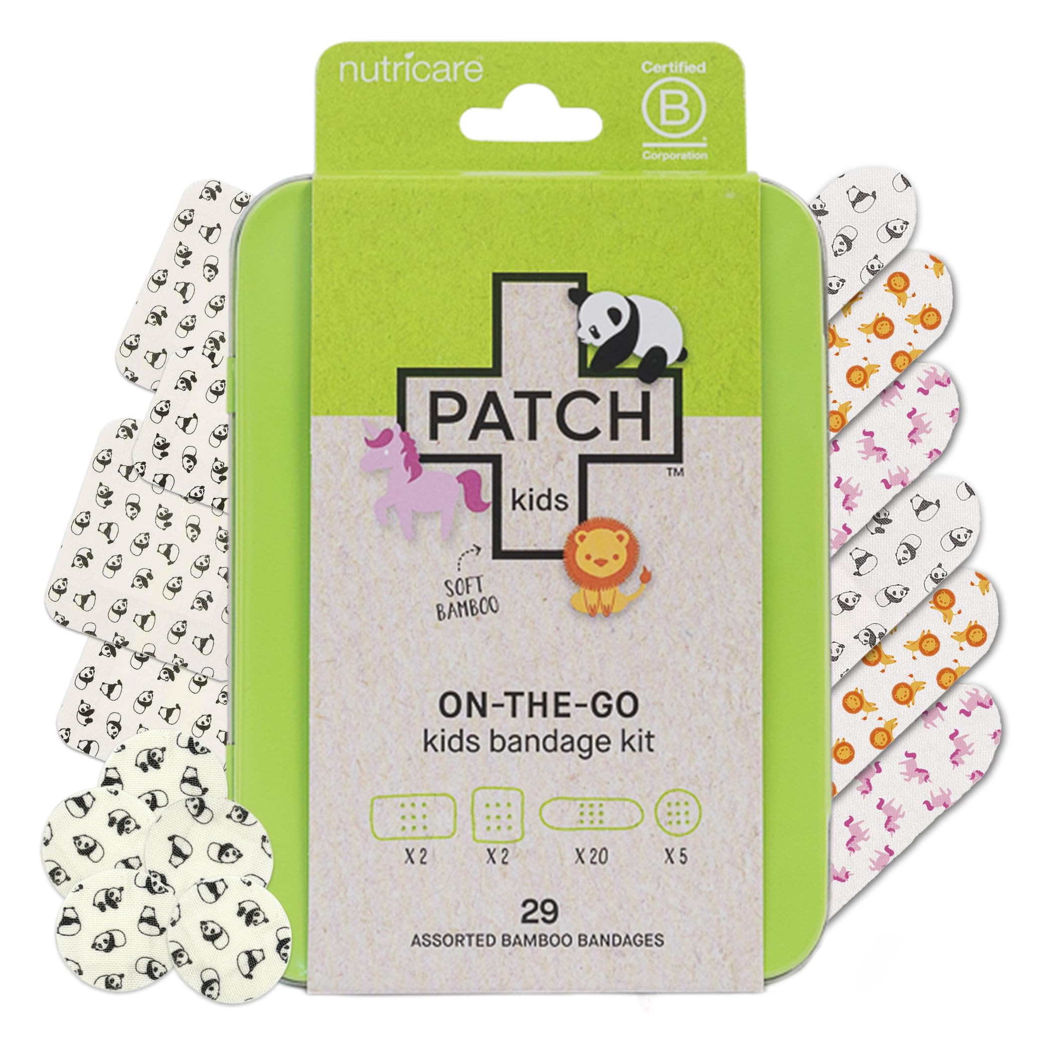 Patch Kids On-The-Go Natural Bamboo Adhesive Bandage Kit for Sensitive Skin, Eco-Friendly Hypoall... | Amazon (US)