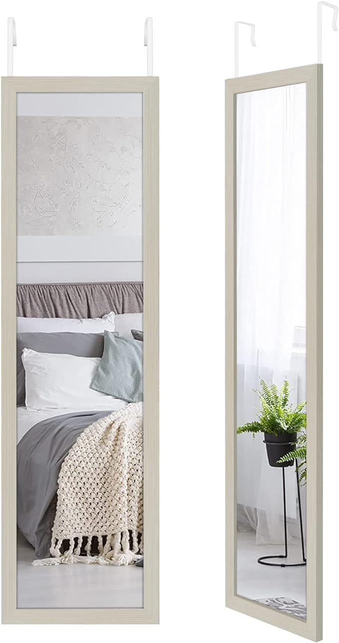 Americanflat Over the Door Mirror - 48" Long Bedroom Mirror Full Length -  Hanging Body Mirror wi... | Amazon (US)