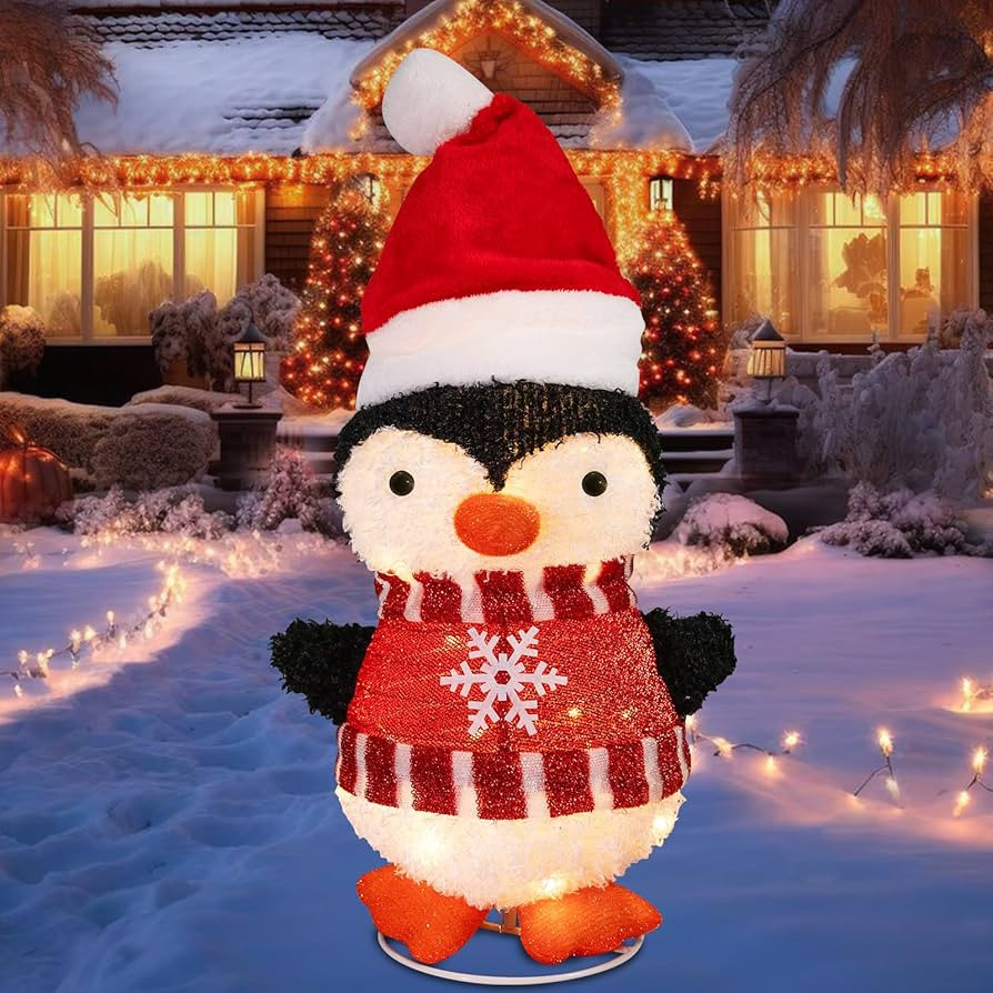 Lighted Christmas Decorations Collapsible Christmas Penguin Decor with LED Lights Outdoor Lighted... | Amazon (US)