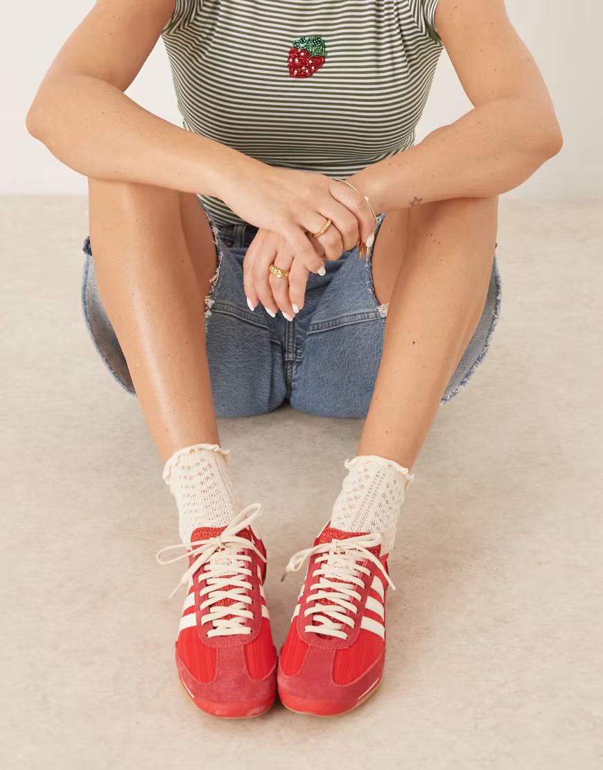 adidas Originals SL 72 OG trainers in red and white jersey | ASOS (Global)