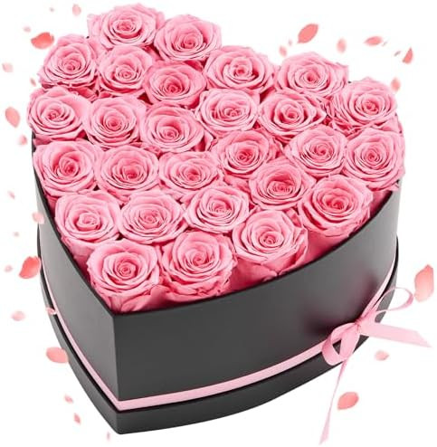 VEVOR Forever Flowers, 27 Preserved Roses in a Heart Shape Box, Eternal Flowers Immortal Bouquet ... | Amazon (US)
