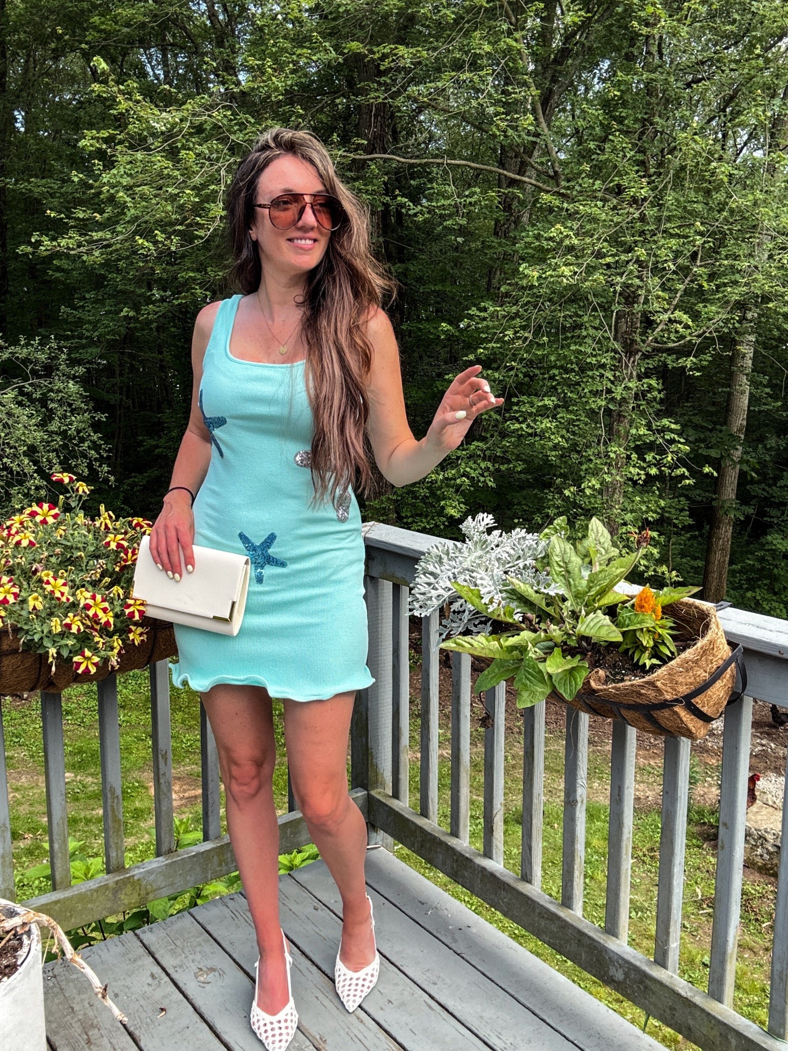 Blue starfish fitted mini dress for summer. Wear for a date or as a bathing suit coverup  

#LTKOver40 #LTKSwim #LTKSeasonal