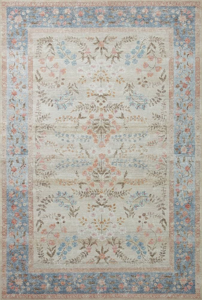 Loloi Rifle Paper Co. x Palais Lt. Blue 5'-0" x 7'-6" Area Rug | Amazon (US)