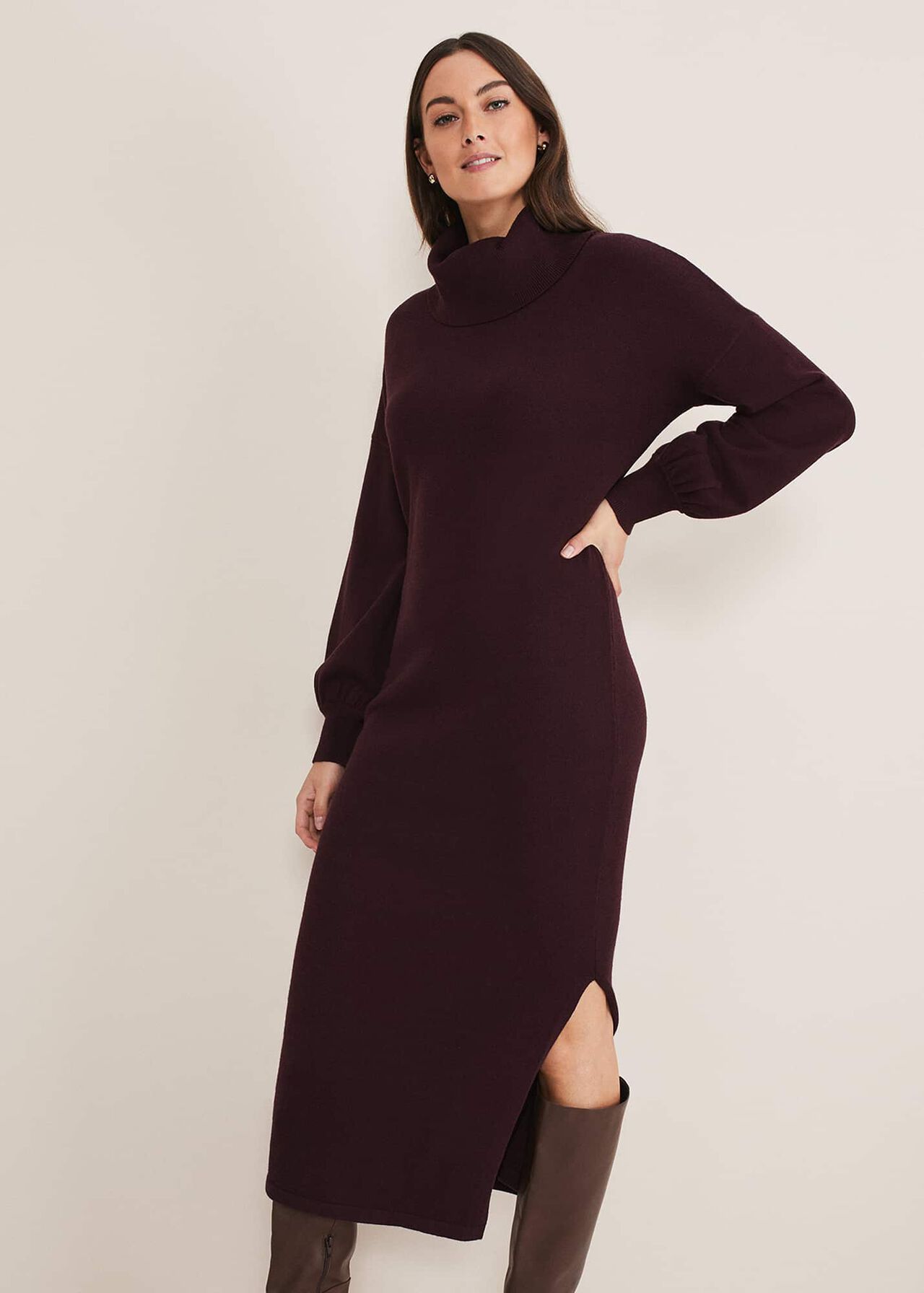 Aileen Maxi Roll Neck Knit Dress | Phase Eight (UK)