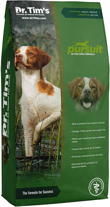 Dr. Tim's Active Dog Pursuit Premium Dry Dog Food for Energetic Lifestyles, 40 lb. Bag | Amazon (US)
