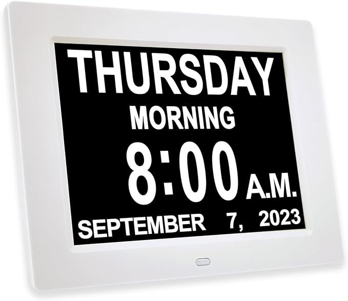 JALL 【New 2023】 Digital Calendar Alarm Day Clock - with 8" Large Screen Display, am pm, Multi... | Amazon (US)