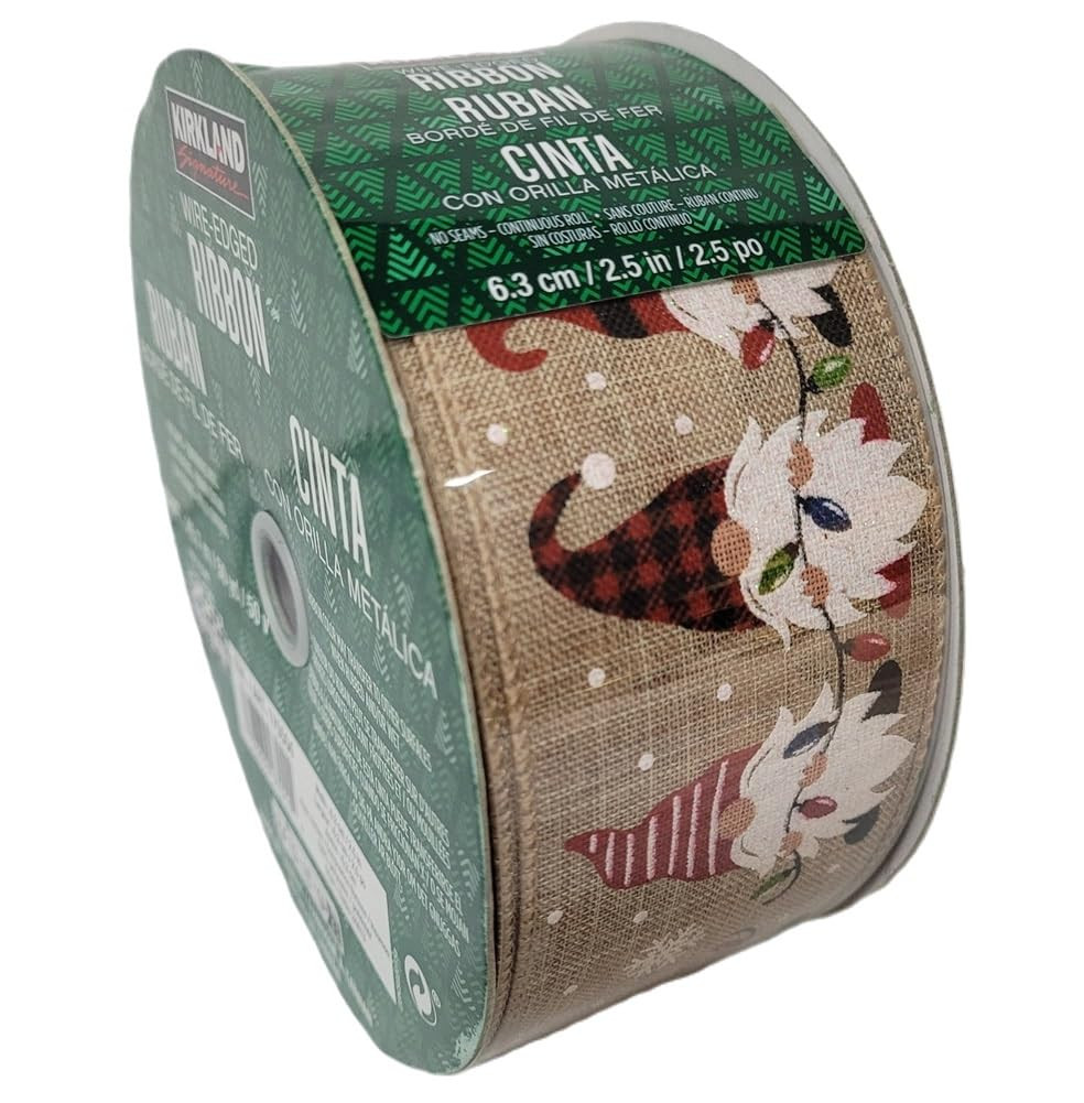 Kirkland Holiday Gnome Burlap Ribbon Wire Edged 50 Yards x 2.5 inches | Amazon (US)