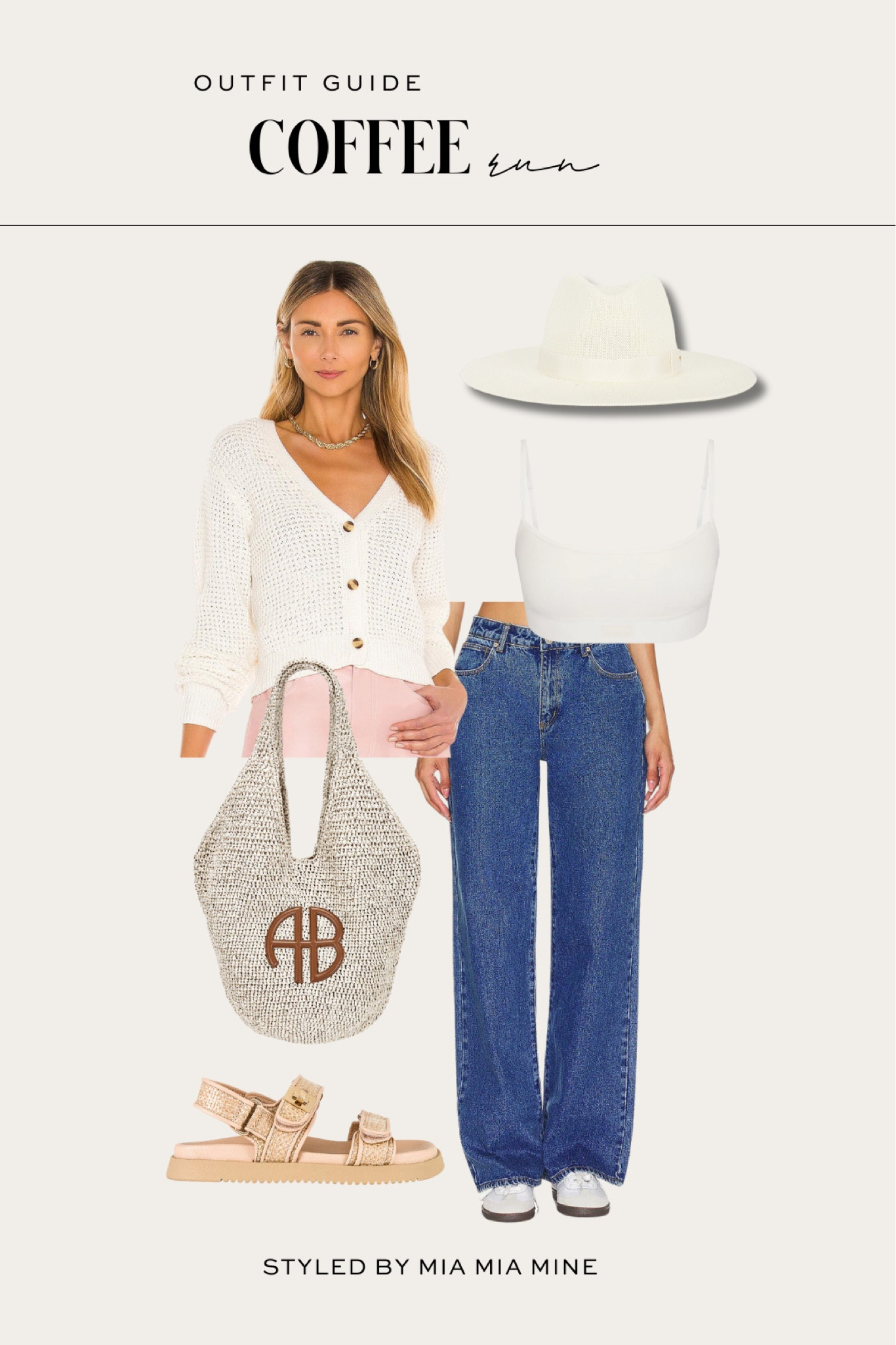 Casual summer outfit
Revolve open knit cardigan
Revolve straight let jeans under $100
Anine bing woven handbag 
Steve Madden sandals 

#LTKFindsUnder50 #LTKFindsUnder100 #LTKStyleTip