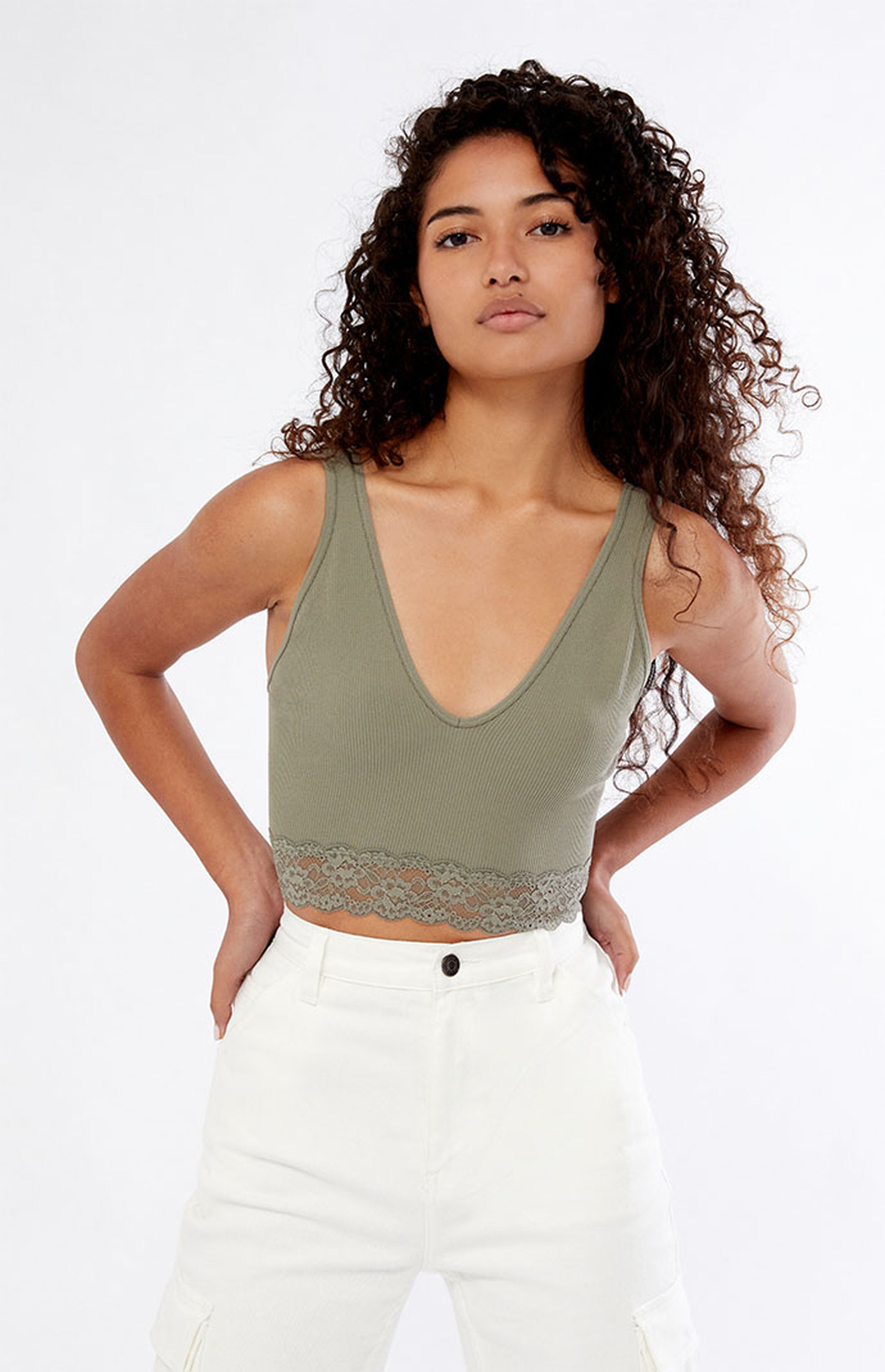 Contour Seamless Lace Trim Tank Top | PacSun