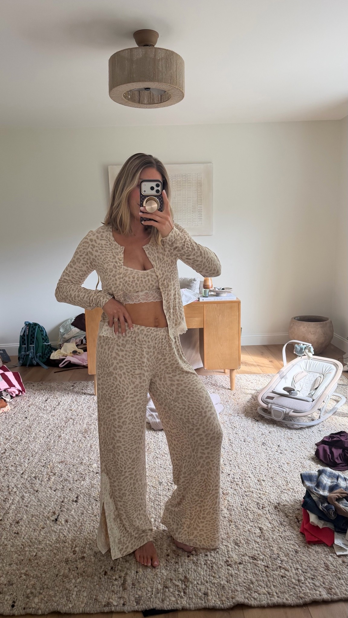 This pajama set from Aerie… is beyond comfy. Obsessed for postpartum lounging around the house with the babe 🥰💛 (wearing size small) 
➡️currently 30-50% off!!!

#LTKootd #LTKmomlife