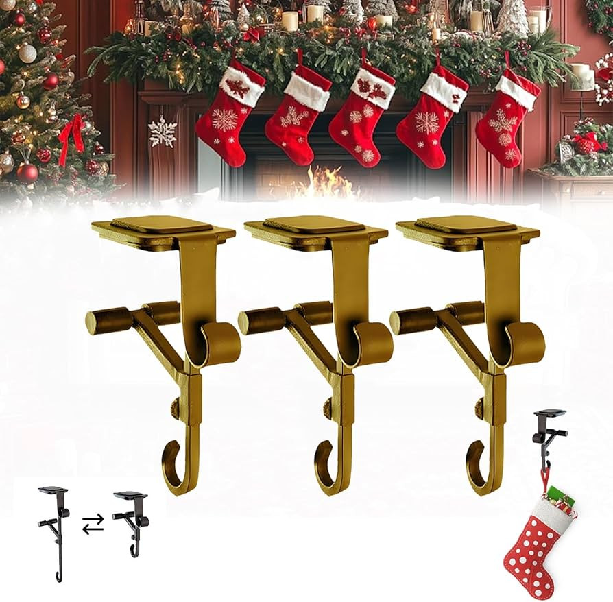 2 in 1 Mantel Hangers for Garland ，Adjustable No Drilling Hangers of Heavy Duty Hooks ，Firepl... | Amazon (US)