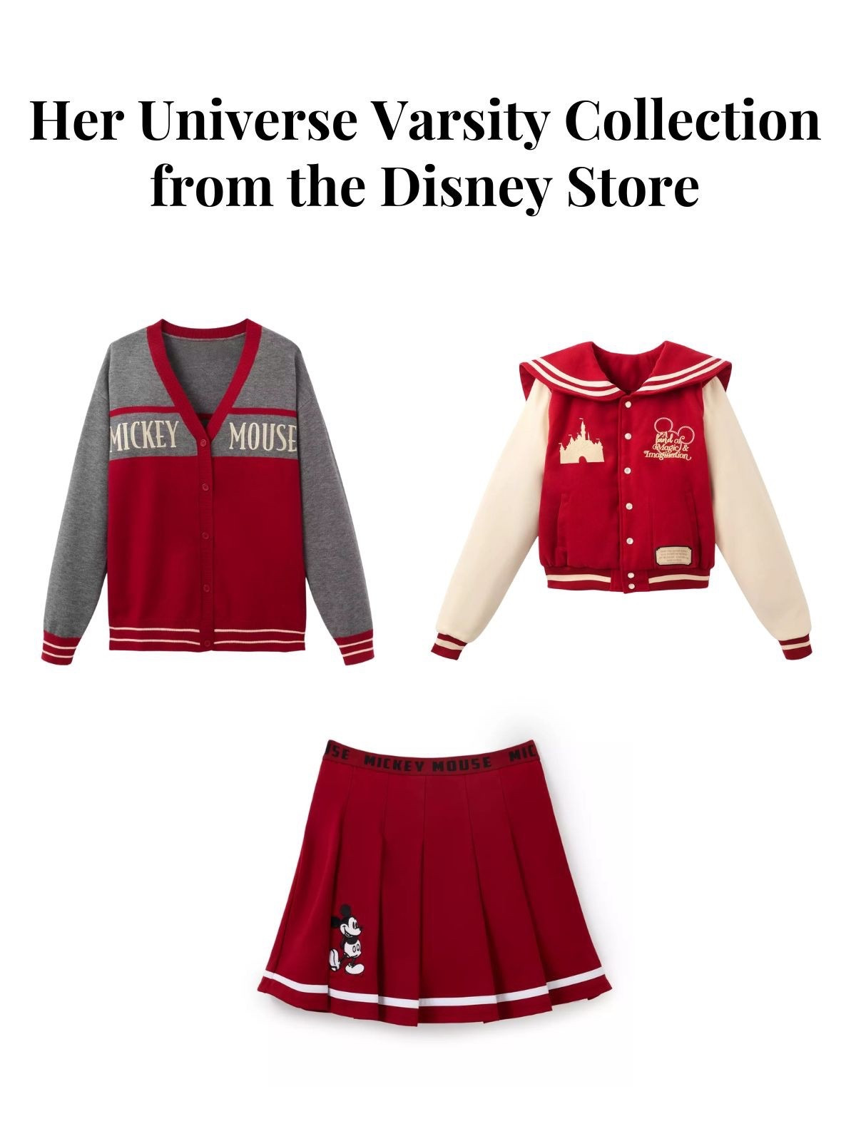 Her universe varsity collection from the Disney store 

#LTKootd #LTKTravel
