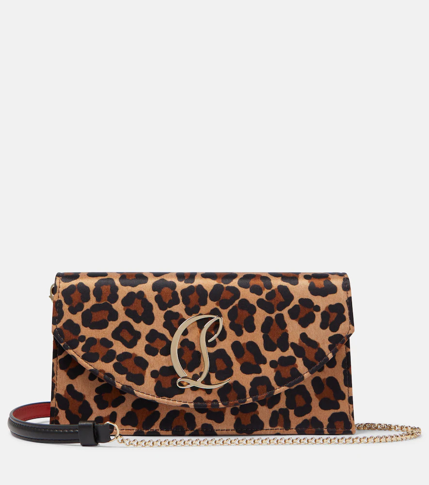 Christian Louboutin Loubi54 leopard-print satin clutch | Mytheresa (US/CA)