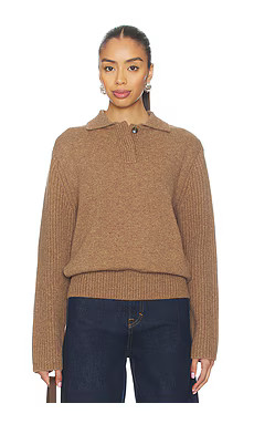 ALIGNE Jill Merino Rugby Pullover in Sand Flec from Revolve.com | Revolve Clothing (Global)