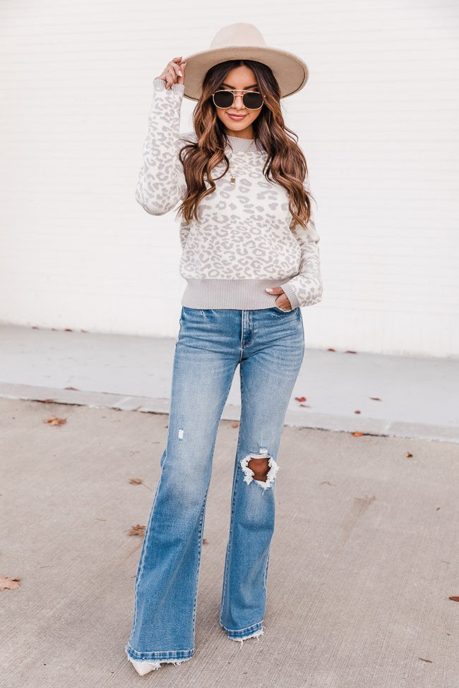 Kara Distressed Medium Wash Flare Jeans | The Pink Lily Boutique
