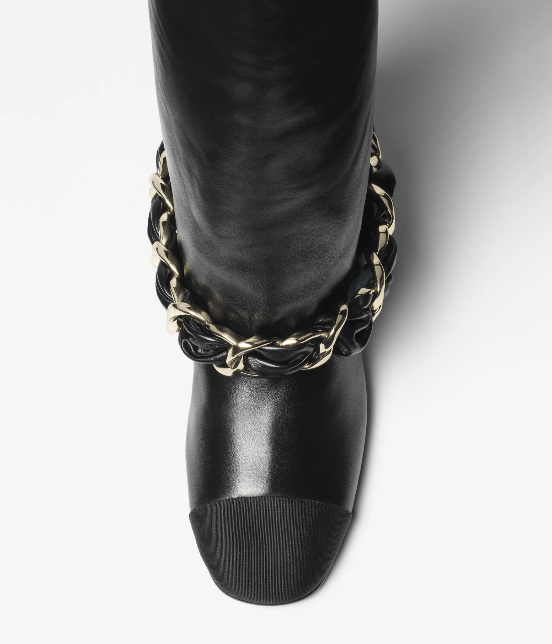High boots - Lambskin & grosgrain, black — Fashion | CHANEL | Chanel, Inc. (US)