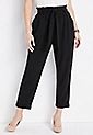 Paper Bag High Rise Tie Waist Crepe Pant | Maurices