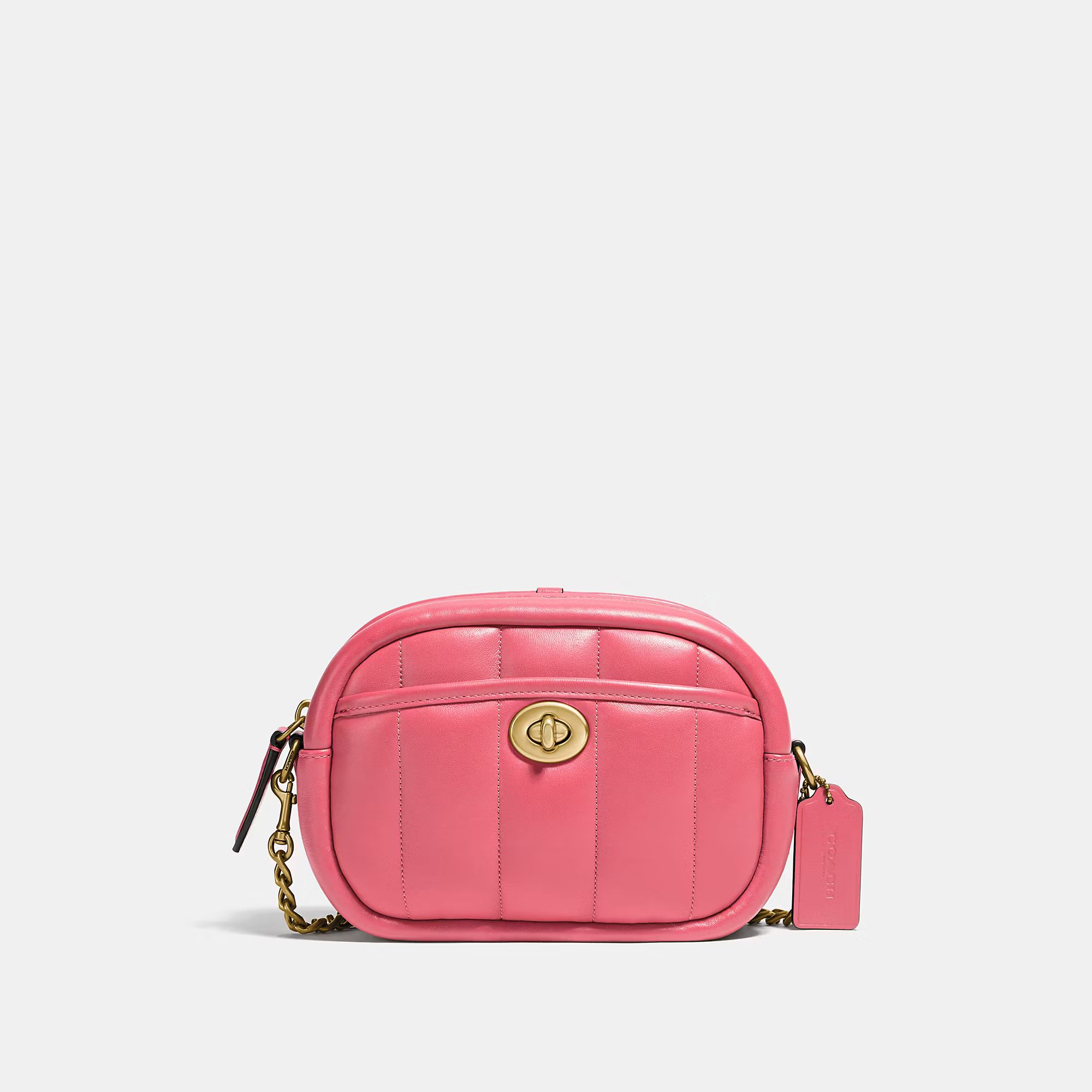 COACH Small Camera Bag With Quilting - pink | Coach Outlet CA