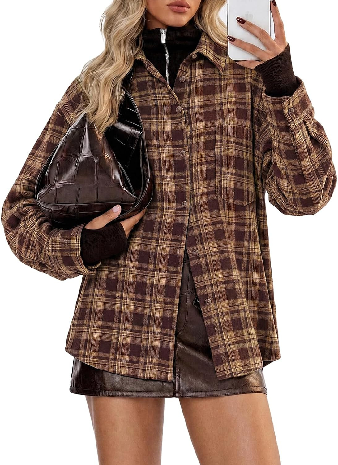 Cicy Bell Womens Plaid Button Down Shirt Long Sleeve Collared Fall Blouses | Amazon (US)